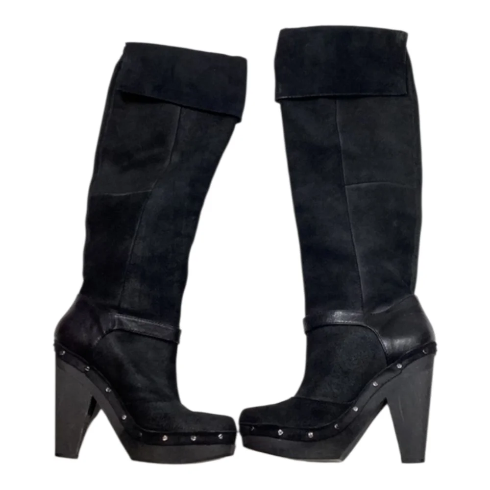 Rachel Roy Rfenkala Suede Boots Size 7 Black